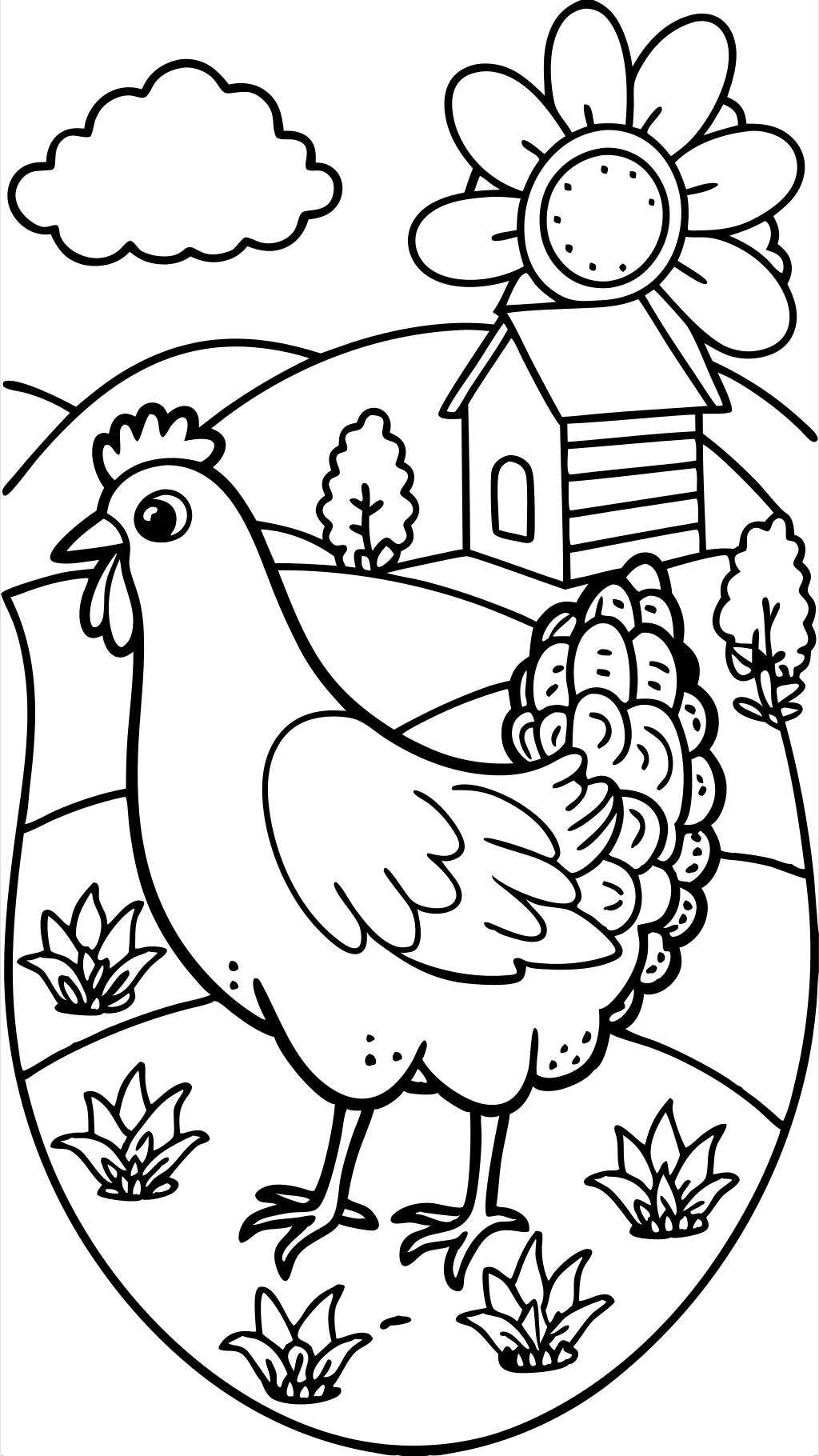 coloriage de poule